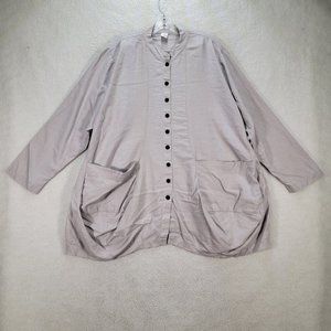 MSquare Neetu Malik Women Dress Size OS Ivory Linen Button Up Oversized Jacket